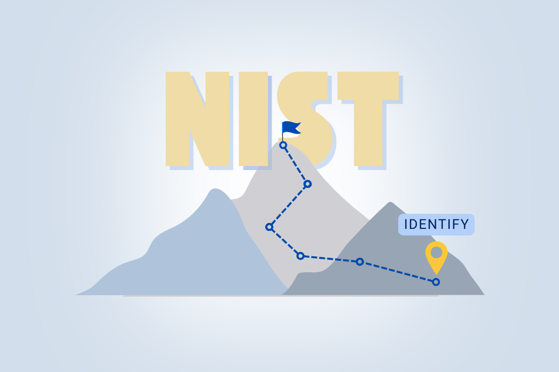 Illustration of mountains with the word