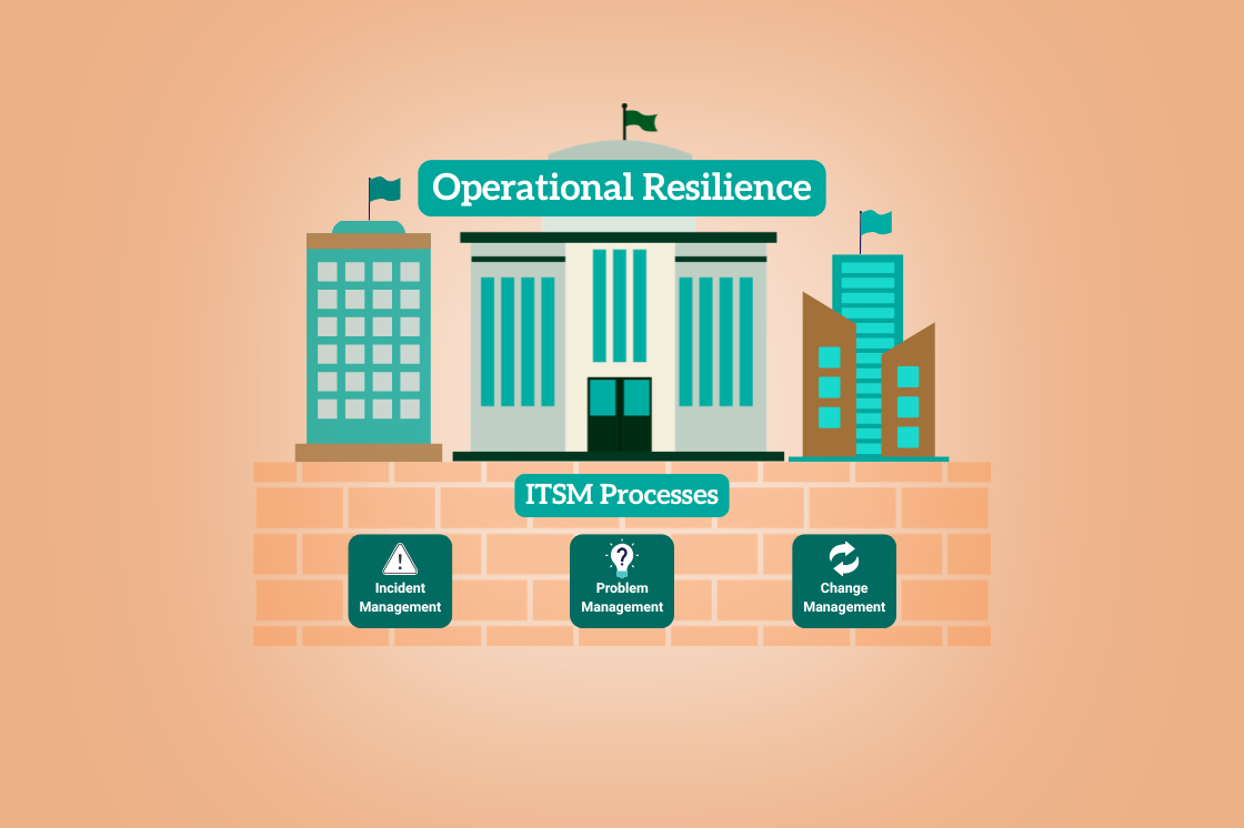 Illustration of buildings labeled 